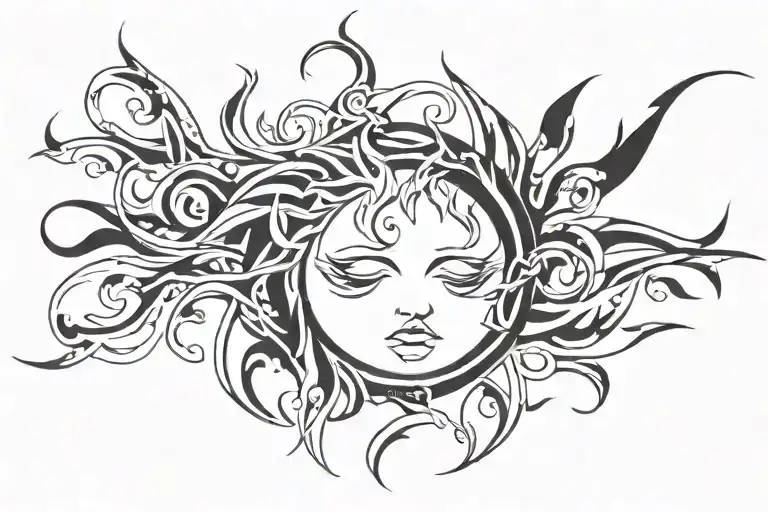fire, earth, wind, water tattoo design idea
