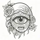 crying face tattoo design idea