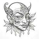 crying face tattoo design idea