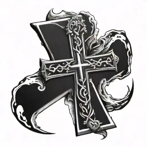 February 12 1969 in roman numerals with a cross  tattoo design idea