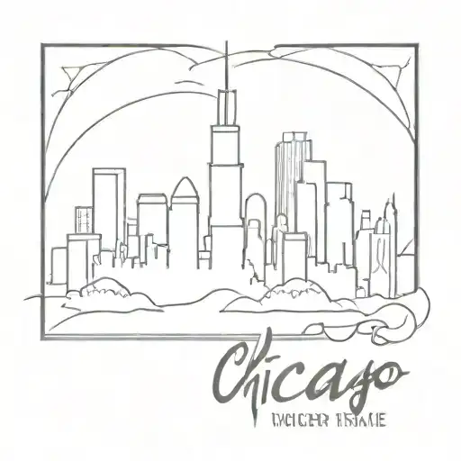 chicago skyline tattoo design idea