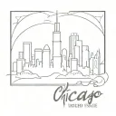 chicago skyline tattoo design idea