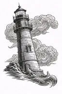 lighthouse guiding tattoo design idea
