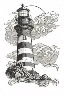 lighthouse guiding tattoo design idea