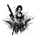tomb raider lara croft tattoo design idea