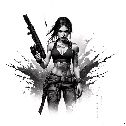 tomb raider lara croft tattoo design idea