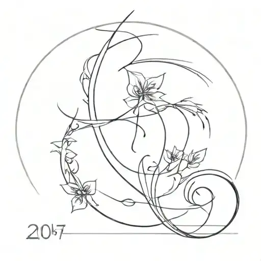 2007 birth year tattoo design idea