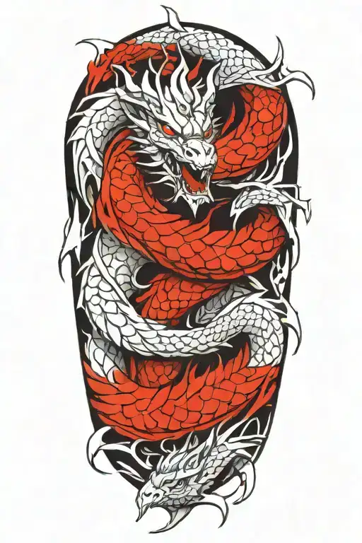 dragon wrapping tattoo design idea