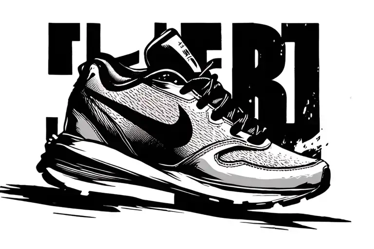 silhoutte coyote running shoes tattoo design idea