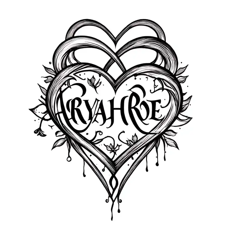 "Ariyah Rose" Heart, Infinity symbol, tattoo design idea