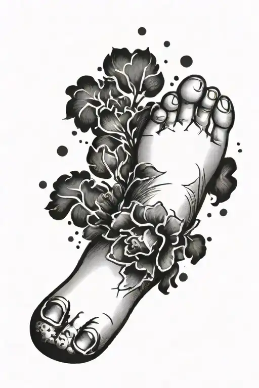 baby foot print tattoo design idea