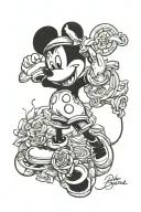 Mickey Mouse and Beyoncé performing tattoo design idea