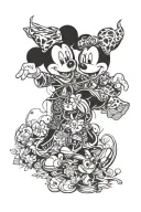 Mickey Mouse and Beyoncé performing tattoo design idea