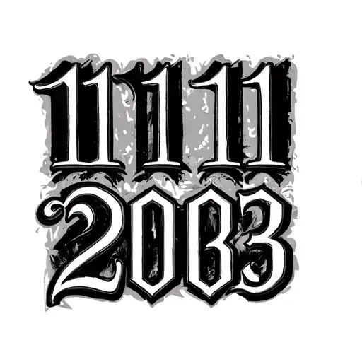 "11 11 2003" 11/11/2003 in roman numerals tattoo design idea