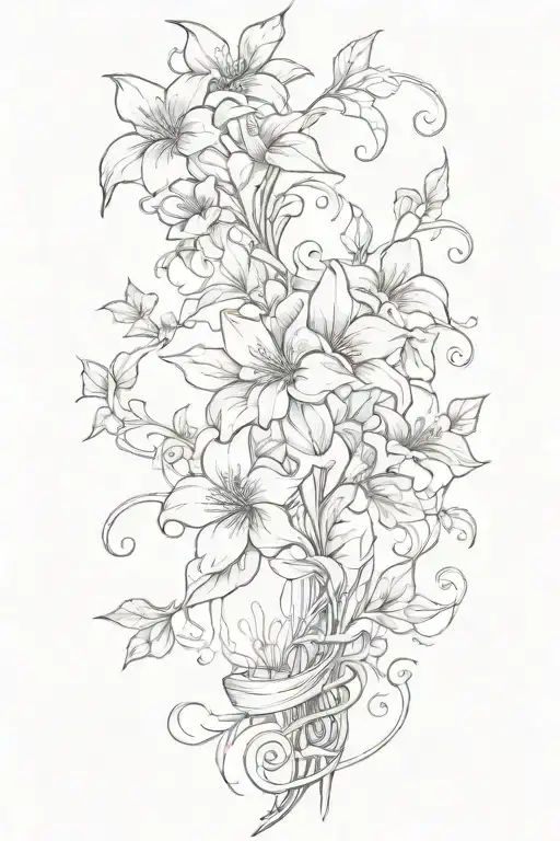 flower vine wrapping tattoo design idea