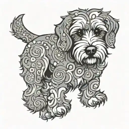 aussie doodle art design featuring tattoo design idea