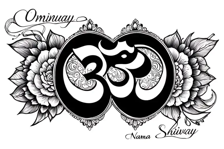 Om Nama Shivay Written in Hindi tattoo design idea