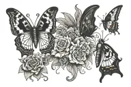 Comma Butterfly and Medusa head tattoo design idea