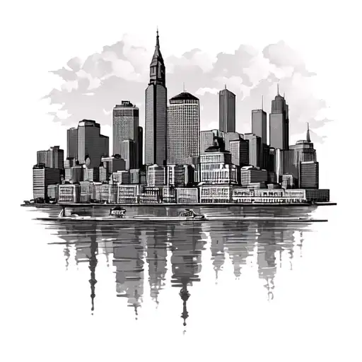 Cincinnati Skyline tattoo design idea