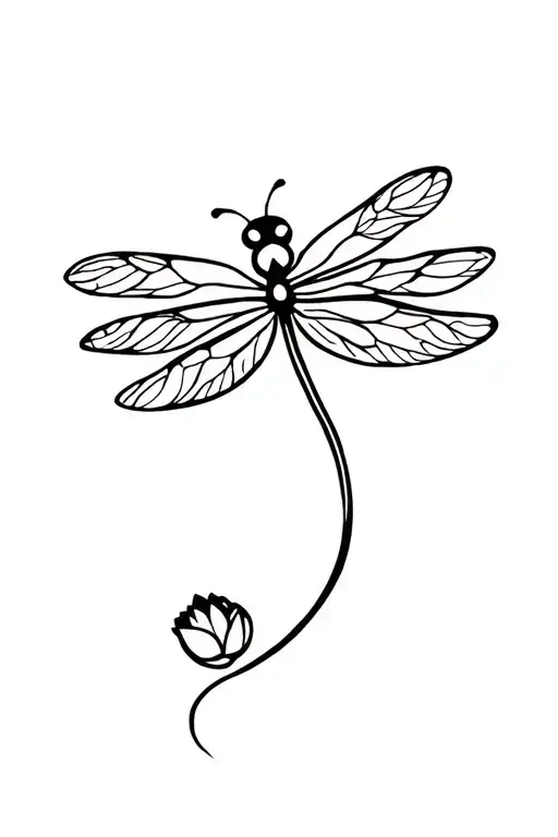 dragonfly butterfly lotus semicolon tattoo design idea