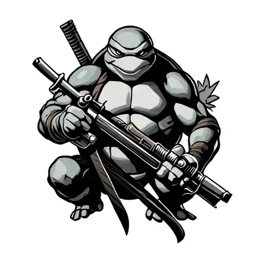 teenage mutant ninja turtle weapons subtly incorporated tattoo design idea
