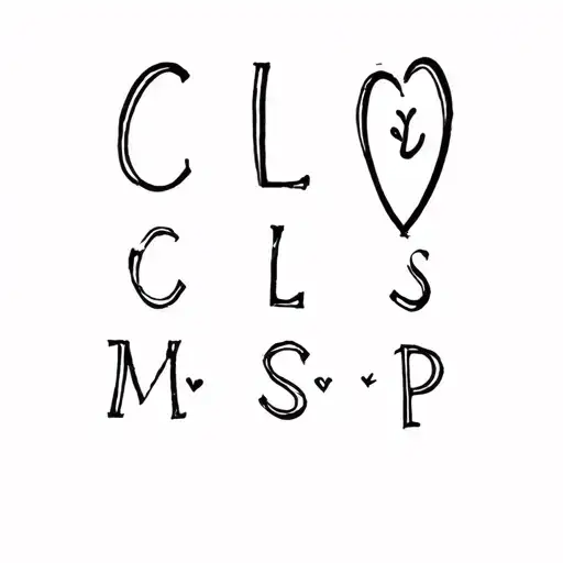 5 friends who are united by the same neighborhood where we grew up, our initials are: C - L - M - S - P tattoo design idea