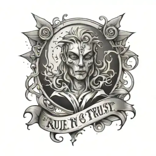 Rule No1 Never Trust Anyone' incorporated tattoo design idea