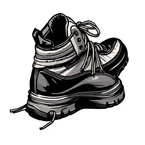 thigh band as shoe laces tattoo design idea