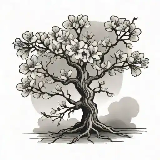 cherry blossom tree tattoo design idea