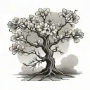 cherry blossom tree tattoo design idea