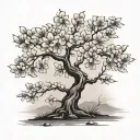 cherry blossom tree tattoo design idea