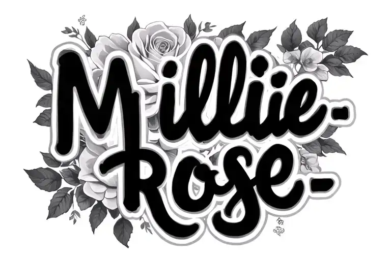 "Millie-Rose" Name tattoo design idea