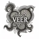 Veer in hindi written tattoo design idea