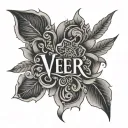 Veer in hindi written tattoo design idea
