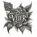 Veer in hindi written tattoo design idea