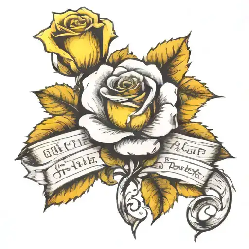 yellow rose with 1 Peter 5:10-11 tattoo design idea