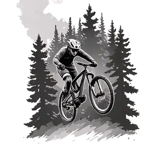 MTB fully forrest tattoo design idea