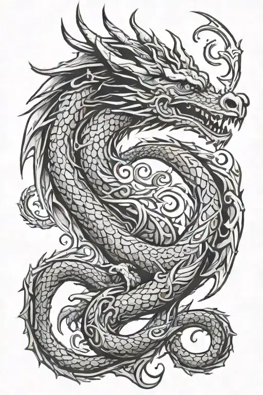 nordic dragon 1961-2024 tattoo design idea