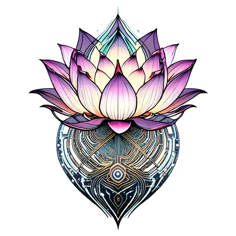 Lotus flower intertwined tattoo design idea