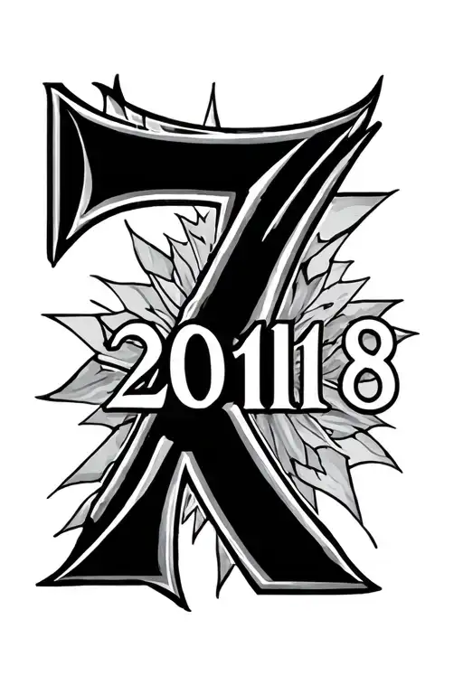 "7 1 2018 - 7 1 2006" text using Roman numerals tattoo design idea