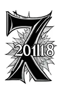 "7 1 2018 - 7 1 2006" text using Roman numerals tattoo design idea