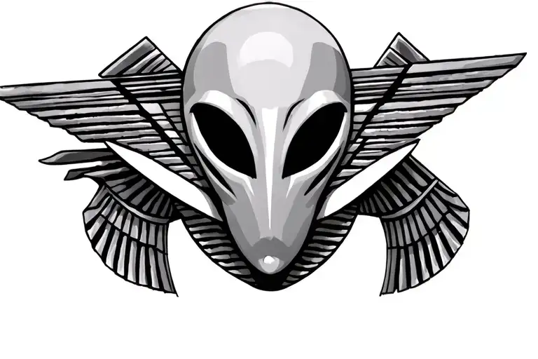 egyptian alien tattoo design idea