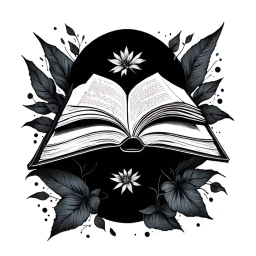 Bookish tattoo design idea