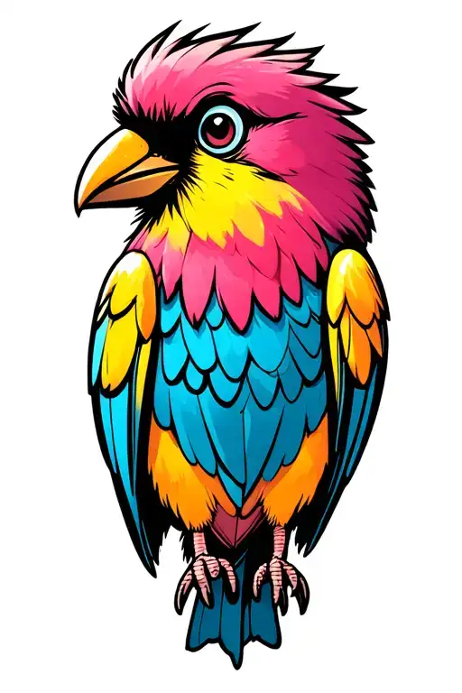 bird perched tattoo design idea