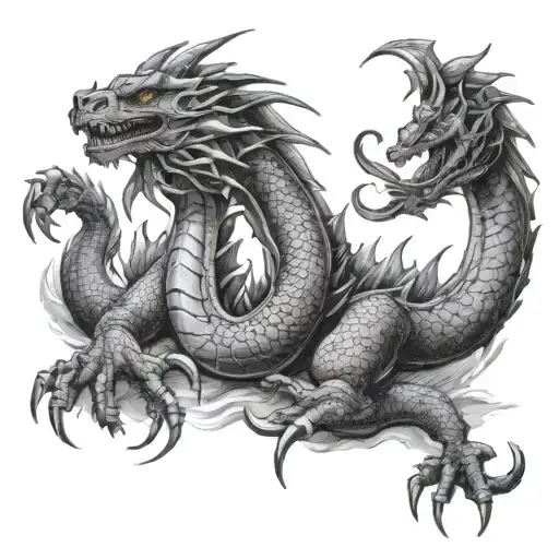 dragon and scorpion climbs tattoo design idea