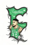 jayson tatum jersey tattoo design idea
