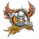 storm and lightning bolt for a lineman with the name Kristopher tattoo design idea