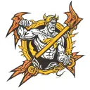 storm and lightning bolt for a lineman with the name Kristopher tattoo design idea