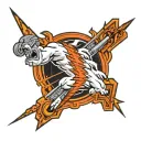 storm and lightning bolt for a lineman with the name Kristopher tattoo design idea