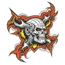 storm and lightning bolt for a lineman with the name Kristopher tattoo design idea